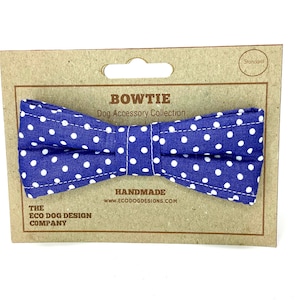 Blue Polka Dot Dog Bow Tie