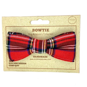 Red Tartan Red Royal Stewart Tartan Dog Bow Tie