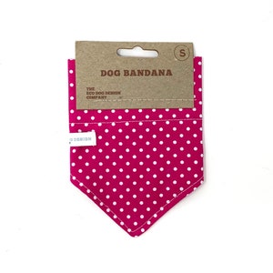 Pink Polka Dot Dog Bandana, Dog Accessories, Slip on Collar Bandana
