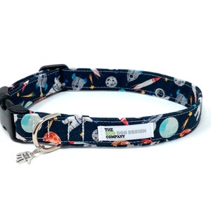 Space, Astronauts, Planets and Rockets Adjustable Dog Collar