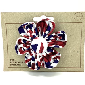 Union Jack Print Flower For Dog Collar