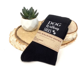 Ladies Black Vegan Friendly Crew Dog Walking Socks