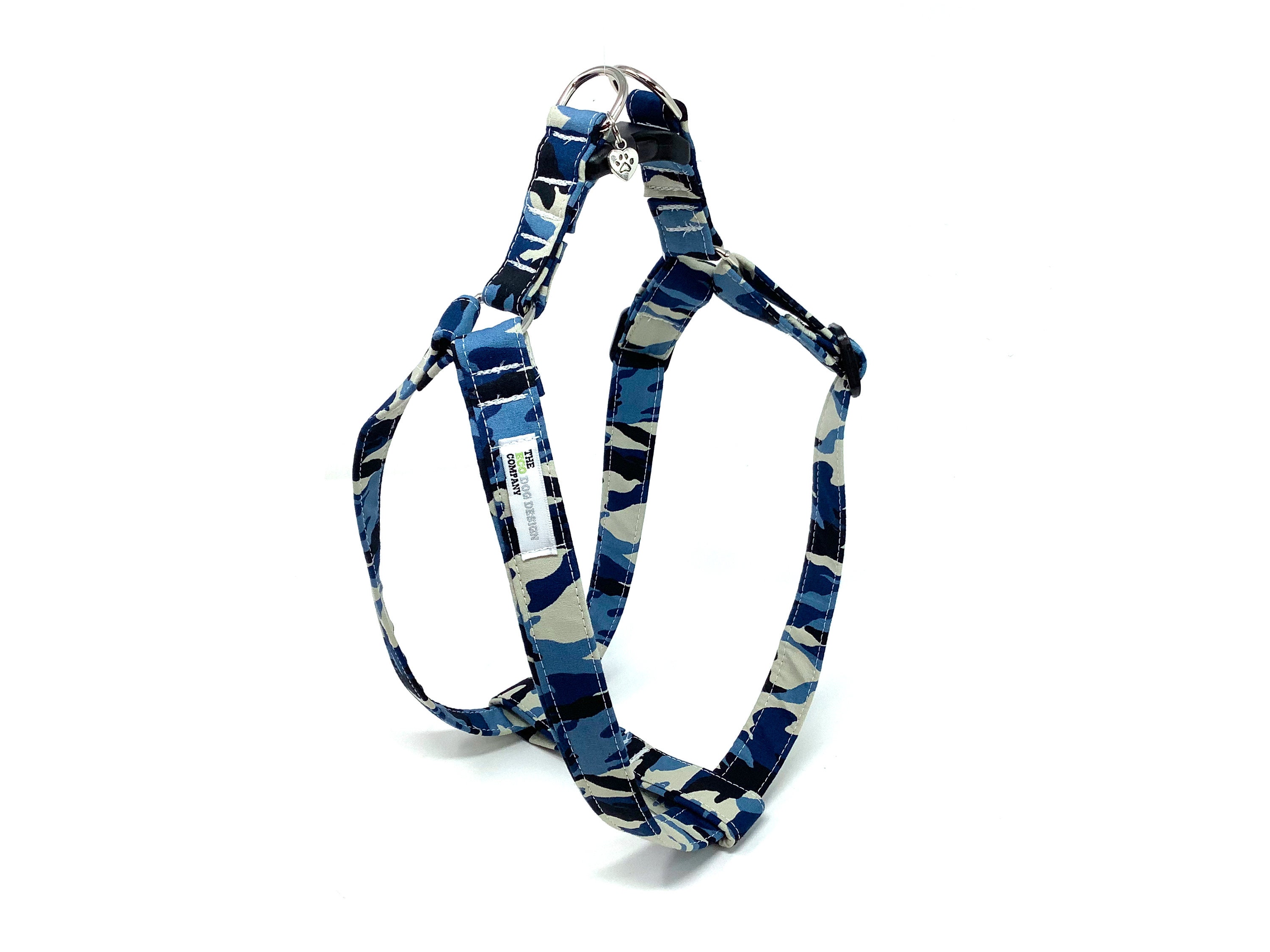blue camo dog harness
