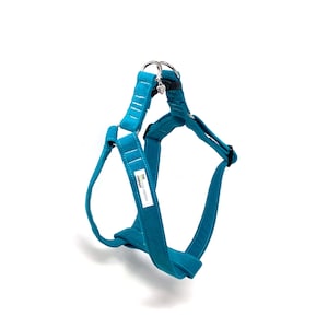 Corduroy Blue Teal Adjustable Dog Harness