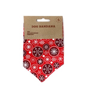 Christmas Red Snowflake Dog Bandana