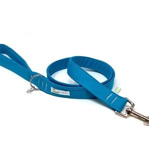Electric Blue Water Repellent Lead with a Padded Handle, Dog Lead