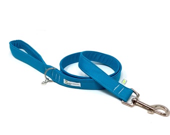 Electric Blue Water Repellent Lead with a Padded Handle, Dog Lead
