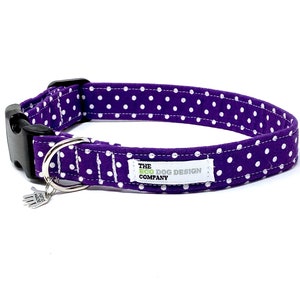 Purple Polka Dot Dog Collar