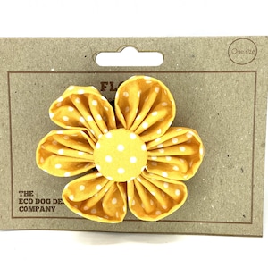 Yellow Polka Dot Flower For Dog Collar