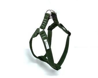 Olive Green Corduroy Dog Harness