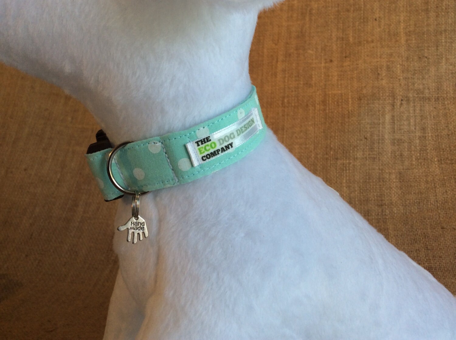 ミントグリーンの水玉模様の調節可能な犬用首輪 - Etsy 日本