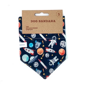 Space, Astronauts, Planets and Rockets Dog Bandana, Slip on Collar Bandana