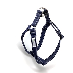 Denim Dark Blue Adjustable Dog Harness