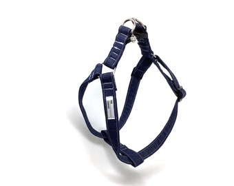 Denim Dunkelblau Verstellbares Hundegeschirr