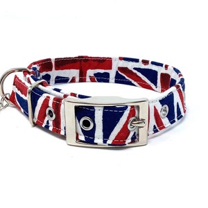 Union Jack Traditional Eyelet Dog Collar