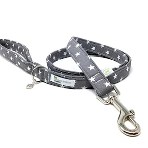 Dog Lead, Grey Star with Padded Handle Dog Lead, eco friendly dog leash