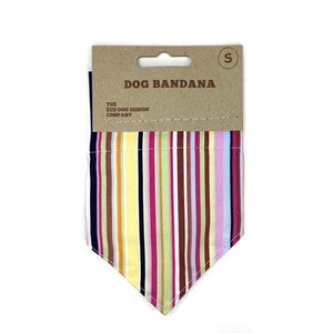 Dog Bandana, Summer Stripes, Pink Dog Bandana