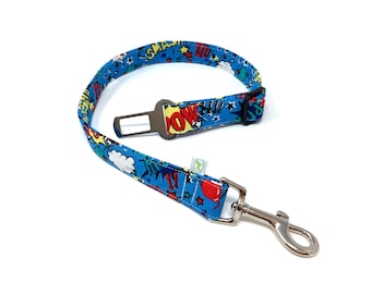 Cartoon Print Adjustable Dog Seat Belt Restraint Dog Travels Car Safety