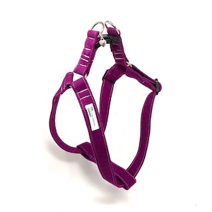 Plum Purple Corduroy Fully Adjustable Dog Harness