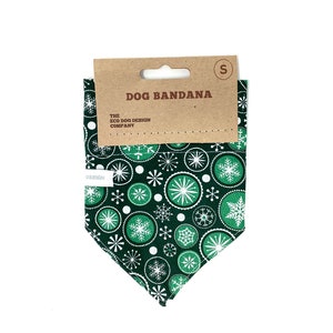 Christmas Green Snowflake Dog Bandana