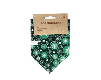 Weihnachten Grün Schneeflocke Hunde Bandana