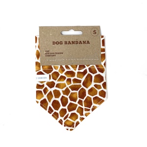 Giraffe Safari Animal Print Dog Bandana, Dog Accessories, Slip on Collar Bandana