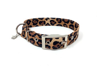 Leopard Animal Print Traditionelle Ösen Hundehalsband