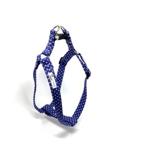 Blue Polka Dot Dog Harness