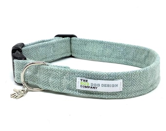 Green Tweed Adjustable Dog Collar