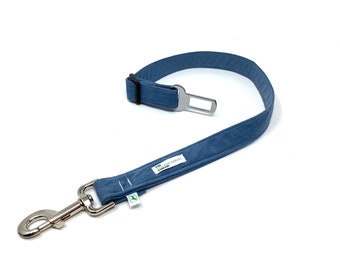 Skey Blue Corduroy, Adjustable Dog Seat Belt Restraint Dog Travels Car Safety