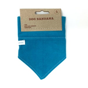 Teal Blue Corduroy Dog Bandana, Dog Accessories, Slip on Collar Bandana