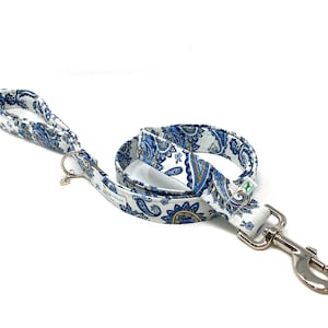 Dog Lead, Paisley Blue with Padded Handle Dog Lead, eco friendly dog leash