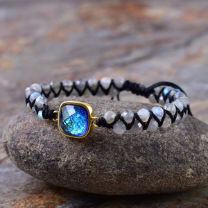 Labradoriet Opaal Armband Spirituele Bescherming Meditatie Angst Stress Relief Cadeau