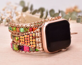 Beaded wrap deals apple watch band