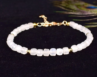Minimalist Moonstone Bracelet Dainty Crystal Jewelry for Women