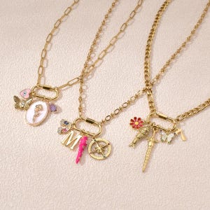 Karbinhalsband - Bygg ditt eget unika charmhalsband, anpassningsbara smycken, snygga accessoarer för henne