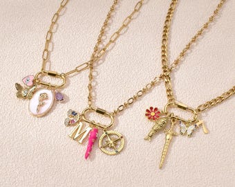 Carabiner Necklace - Build Your Own Unique Charm Necklace, Customizable Jewelry Gift, Stylish Accessories for Her