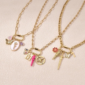 Carabiner Necklace - Build Your Own Unique Charm Necklace, Customizable Jewelry Gift, Stylish Accessories for Her