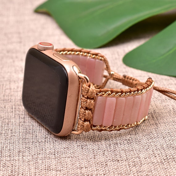 Pink Opal Watch Band for Apple Watch 38mm 45mm – Stylish Smartwatch Bracelet Strap Replacement