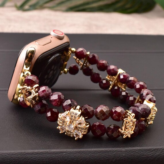 Elegant Gold and Red Beaded Women\'s Watch Women Watch Gold Plated Luxury Red Rhinestone Sophisticated  main image 2