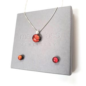 Ruby Red Fused Glass Pendant: Sterling Silver Necklace, Artisan Jewelry