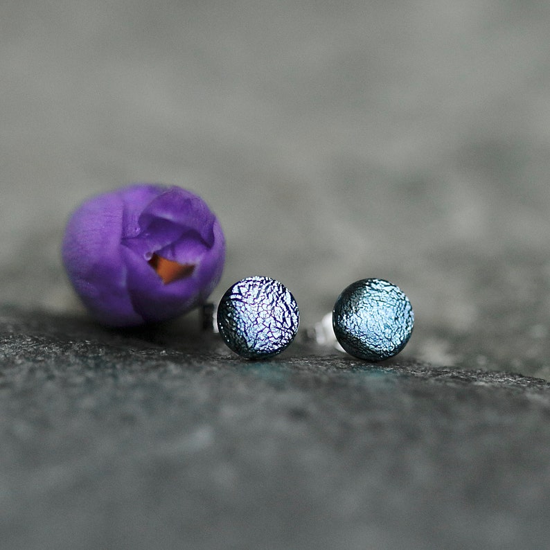 silver studs, silver earrings, fused glass studs, fused glass earrings, colourful fused glass, bright stud earrings, best friend gift, Christmas gift for her, gift under 20, lovely present under 25, girlfriend birthday gift, unique present,