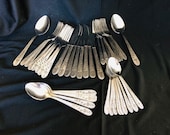 Estate Barclay Geneve Floral Pattern Stainless 38 pieces Flatware Set