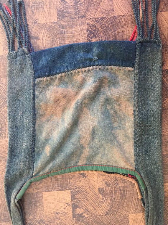 Vintage Denim Thai (c.1908-1930s) Coin Shoulder B… - image 6