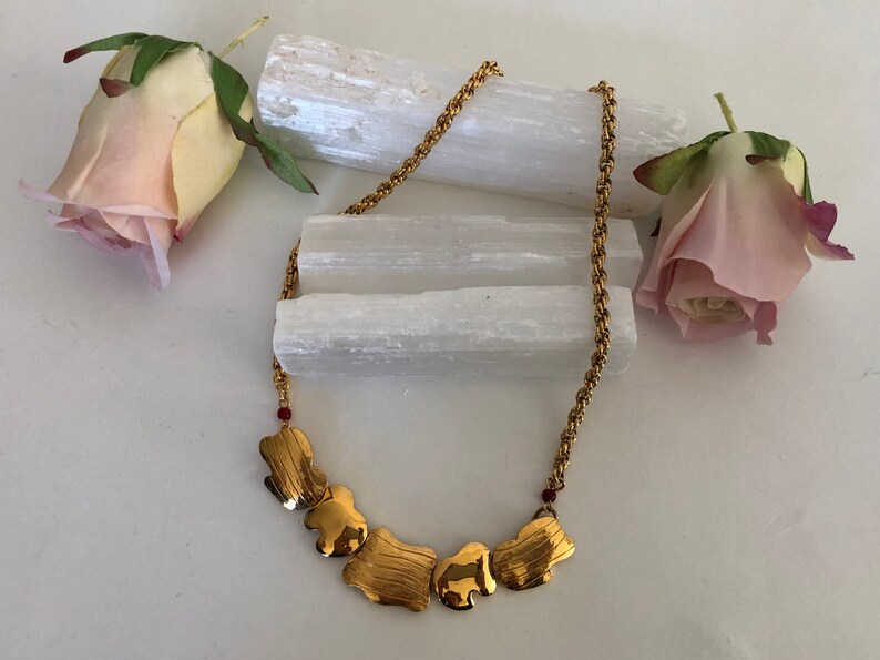 Estate Gold Tone Necklace Chocker 17\u201d R