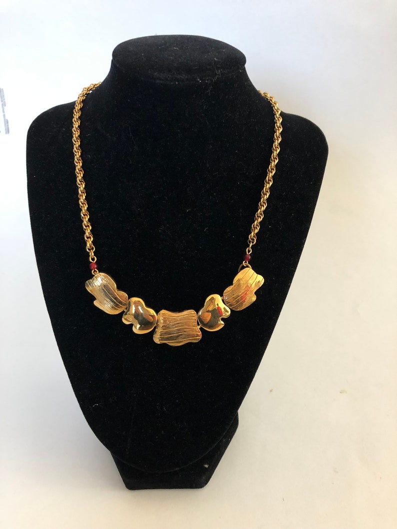 Estate Gold Tone Necklace Chocker 17\u201d R