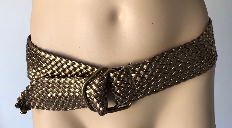 Estate Boho Gold Tone Woven Chunky Belt