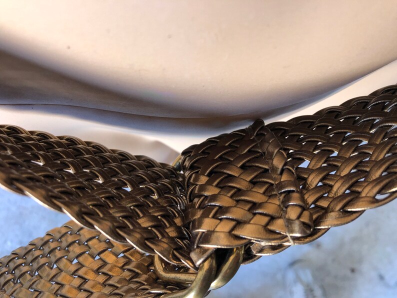 Estate Boho Gold Tone Woven Chunky Belt