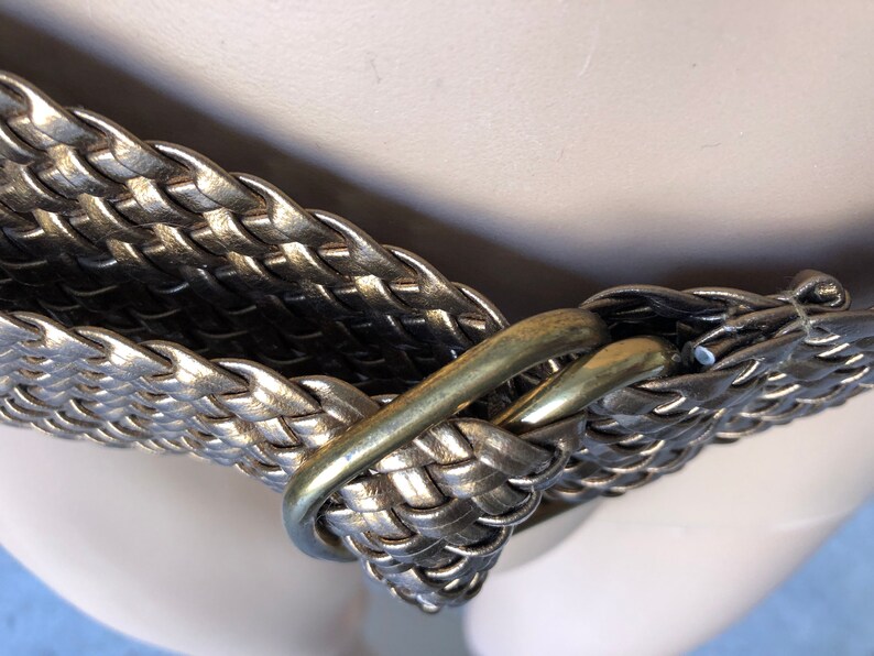 Estate Boho Gold Tone Woven Chunky Belt