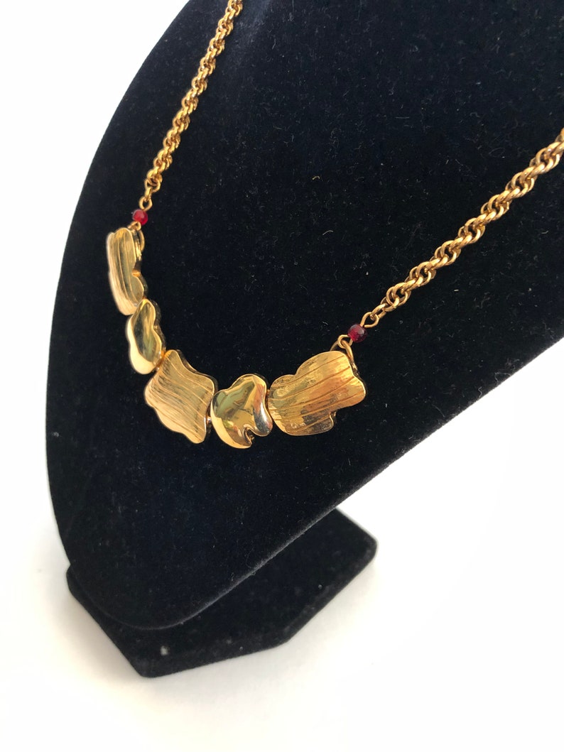 Estate Gold Tone Necklace Chocker 17\u201d R